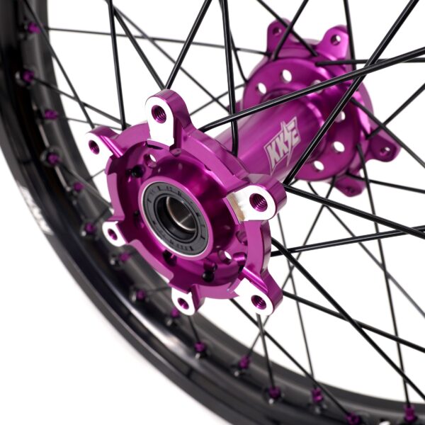 KKE Factory Stock KKE 21" & 18" E-Bike Spoke Wheels Rims Fit SurRon Ultra Bee 2023-2024 Purple Hub & Black Rim - Image 9