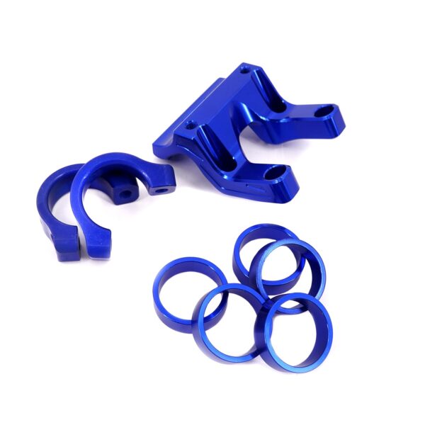 KKE Blue Handlebar Risers Kit Fit E-Ride Pro-SS 2024 e-Bike Bracket Clamps Pads - Image 2