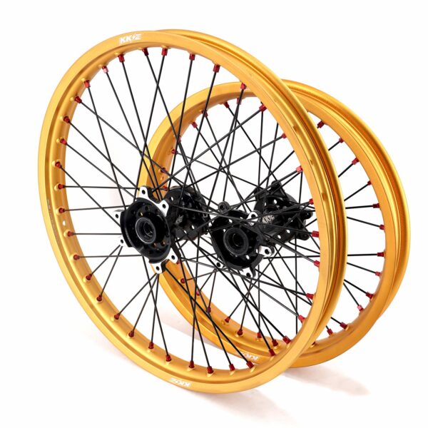 KKE Factory Stock KKE 21" & 18" E-Bike Spoke Wheels Rims Fit SurRon Ultra Bee 2023-2024 Black Hub & Gold Rim - Image 15