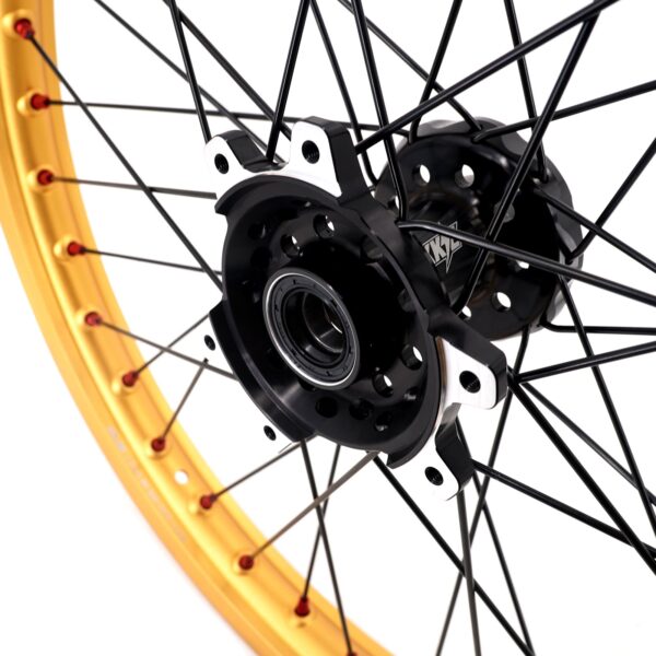 KKE Factory Stock KKE 21" & 18" E-Bike Spoke Wheels Rims Fit SurRon Ultra Bee 2023-2024 Black Hub & Gold Rim - Image 6