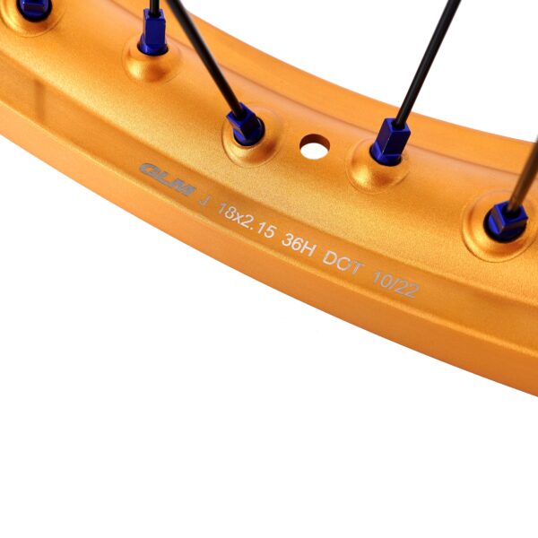 KKE Factory Stock KKE 21" & 18" E-Bike Spoke Wheels Rims Fit SurRon Ultra Bee 2023-2024 Gold Rim & Blue Nipples - Image 14