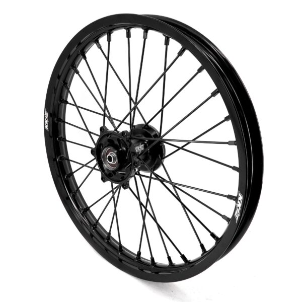 KKE 19 & 16 Spoked Kid's Wheels Rims Set for Kawasaki KX80 KX85 KX100 All Black - Image 7