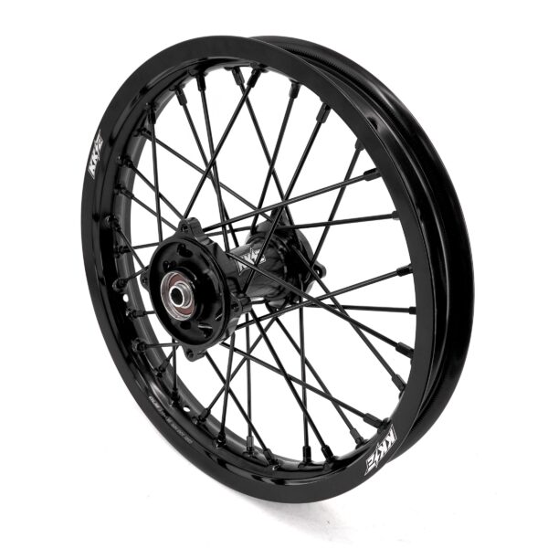 KKE 19 & 16 Spoked Kid's Wheels Rims Set for Kawasaki KX80 KX85 KX100 All Black - Image 12