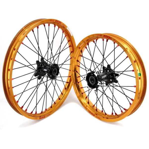 US Stock KKE 21" & 18" Electric Dirtbike Wheels Takasago EXCEL Rims Fit SurRon Ultra Bee 2023-2024 Black&Gold - Image 4