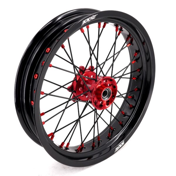 KKE Supermoto Wheels fit HONDA CRF250R 04-13 CRF450R 02-12 Black Spoke - Image 4