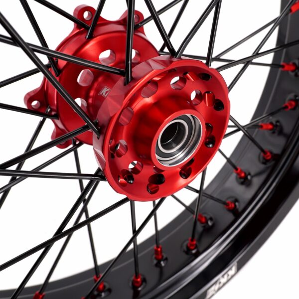 KKE Supermoto Wheels fit HONDA CRF250R 04-13 CRF450R 02-12 Black Spoke - Image 5