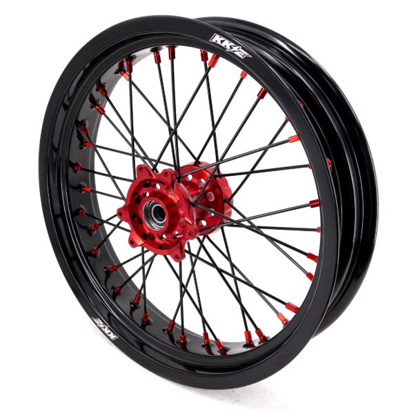 KKE Supermoto Wheels fit HONDA CRF250R 04-13 CRF450R 02-12 Black Spoke - Image 6