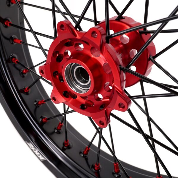 KKE Supermoto Wheels fit HONDA CRF250R 04-13 CRF450R 02-12 Black Spoke - Image 7
