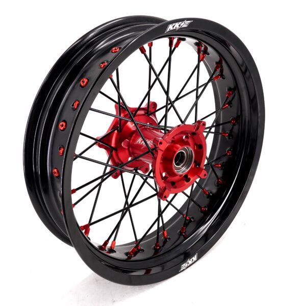 KKE Supermoto Wheels fit HONDA CRF250R 04-13 CRF450R 02-12 Black Spoke - Image 9