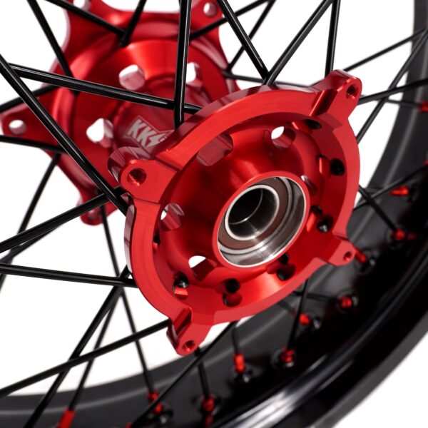 KKE Supermoto Wheels fit HONDA CRF250R 04-13 CRF450R 02-12 Black Spoke - Image 10