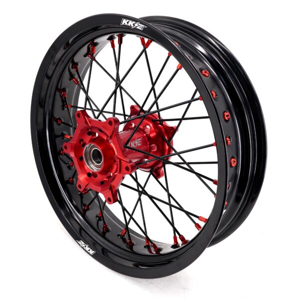 KKE Supermoto Wheels fit HONDA CRF250R 04-13 CRF450R 02-12 Black Spoke - Image 11