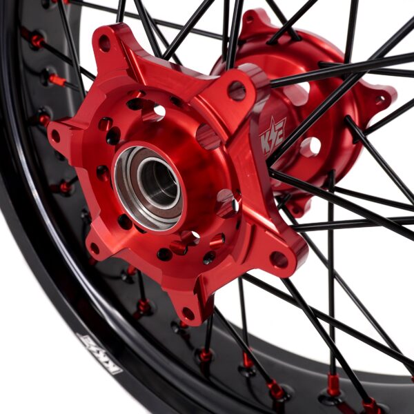 KKE Supermoto Wheels fit HONDA CRF250R 04-13 CRF450R 02-12 Black Spoke - Image 12