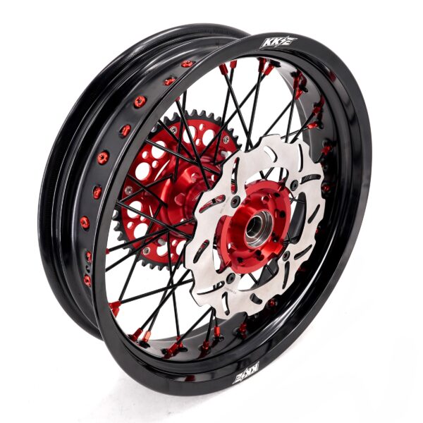KKE Supermoto Wheels fit HONDA CRF250R 04-13 CRF450R 02-12 Black Spoke - Image 17