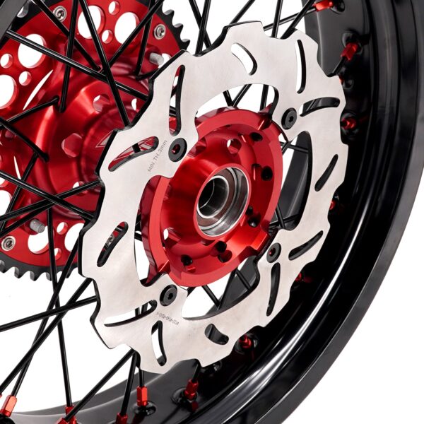 KKE Supermoto Wheels fit HONDA CRF250R 04-13 CRF450R 02-12 Black Spoke - Image 18