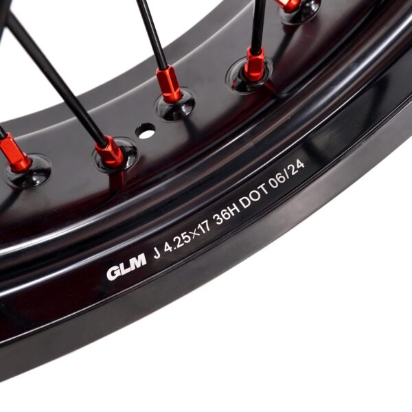KKE Supermoto Wheels fit HONDA CRF250R 04-13 CRF450R 02-12 Black Spoke - Image 19