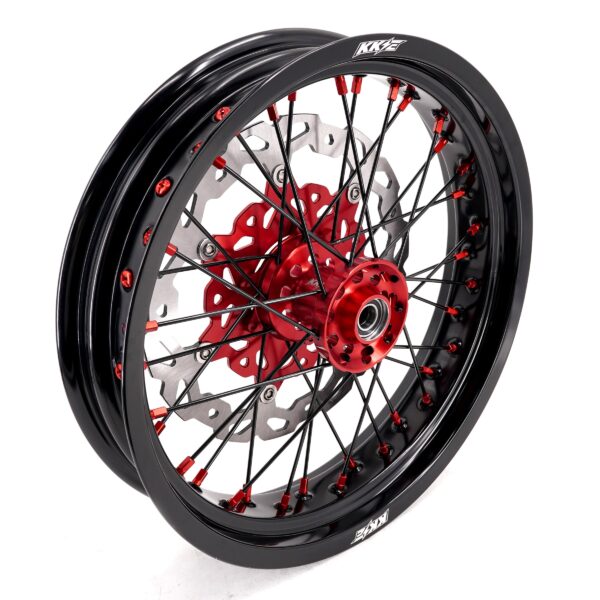 KKE Supermoto Wheels fit HONDA CRF250R 04-13 CRF450R 02-12 Black Spoke - Image 22