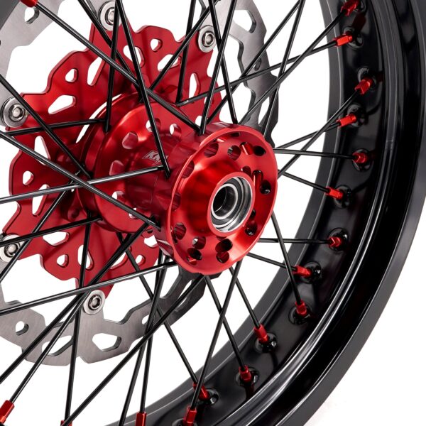KKE Supermoto Wheels fit HONDA CRF250R 04-13 CRF450R 02-12 Black Spoke - Image 23