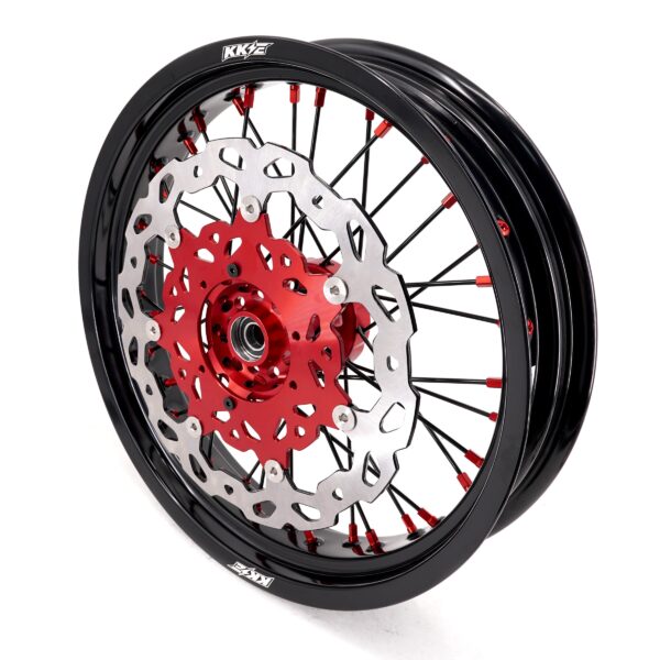 KKE Supermoto Wheels fit HONDA CRF250R 04-13 CRF450R 02-12 Black Spoke - Image 25