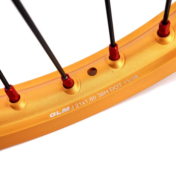 KKE 21 & 19 Cast Red Hubs Billet Gold Rims for Honda XR650R 2000-2008 Red&Gold - Image 9