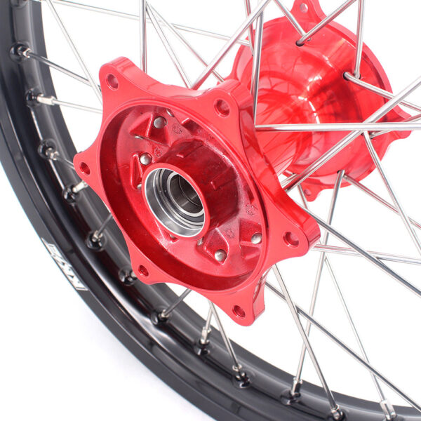 KKE 21 & 19 Casting Wheels for Honda CRF250R 2004-2013 CRF450R 2002-2012 Red - Image 11