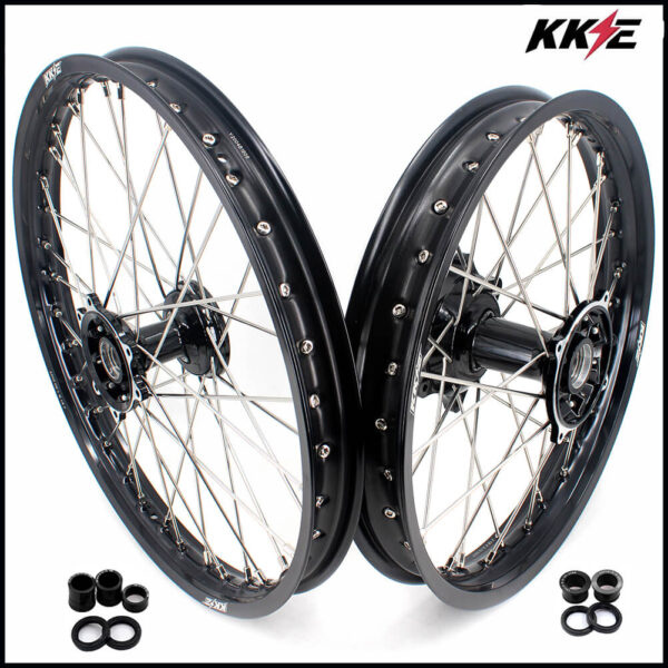 KKE 21" 19" MX Cast Dirt Bike Wheels Set For HONDA CRF250R 04-13 CRF450R 02-12 CR125R/250R 02-13