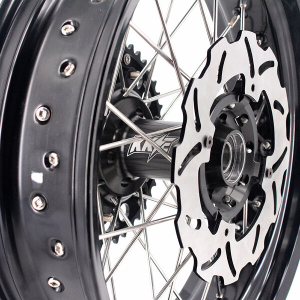 KKE 17 Inch Supermoto Rims for Honda CRF250R 04-13 CRF450R 02-12 Black - Image 24