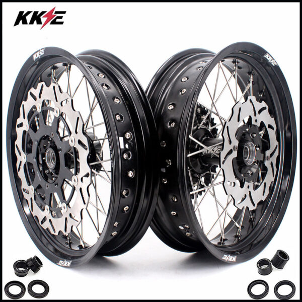 KKE 17 Inch Supermoto Rims for Honda CRF250R 04-13 CRF450R 02-12 Black - Image 13