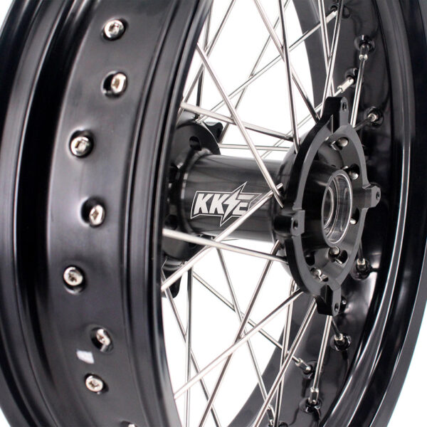 KKE 17 Inch Supermoto Rims for Honda CRF250R 04-13 CRF450R 02-12 Black - Image 12