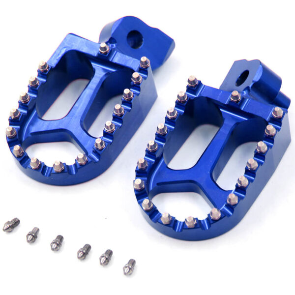 KKE BILLET CNC FOOTPEGS FOR YAMAHA YZ85 YZ125 YZ250 YZ426F YZ450F WR250F WR450F BLUE BLACK SILVER OPTIONAL - Image 2