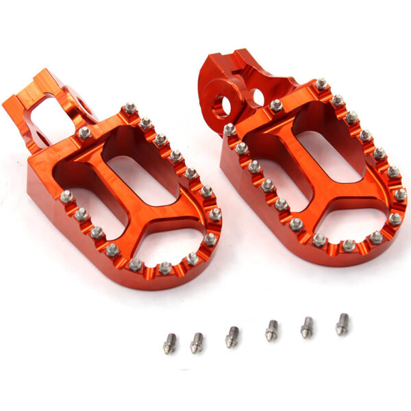 KKE CNC Footpegs Pedals for KTM SX SXF XC XCF 125 150 250 350 450 2016-2020 Orange/Blue/Black - Image 3
