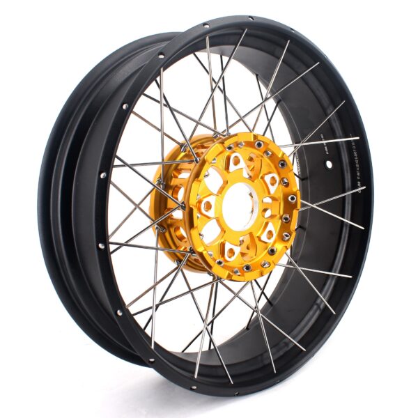 VMX 19" 17" Tubeless Wheels For BMW R1200GS R1200GS Adventure 2013-2020 Gold Hub&Black Rim - Image 3