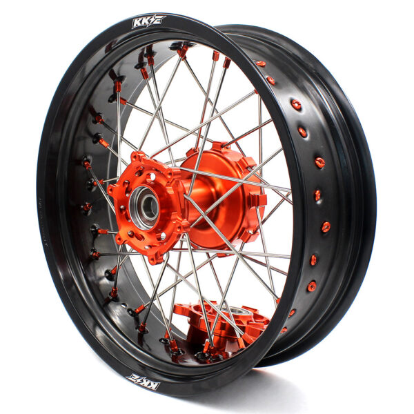 KKE 3.5/5.0 CUSH Drive Supermoto Wheels for KTM 625 SMC  640 LC4 660 SMC Orange Nipples - Image 10