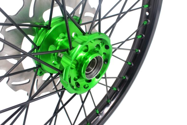 KKE 21/18 Spoked Wheels Rims For KAWASAKI KX125 KX250 2003 2004 2005 Black Spokes - Image 9