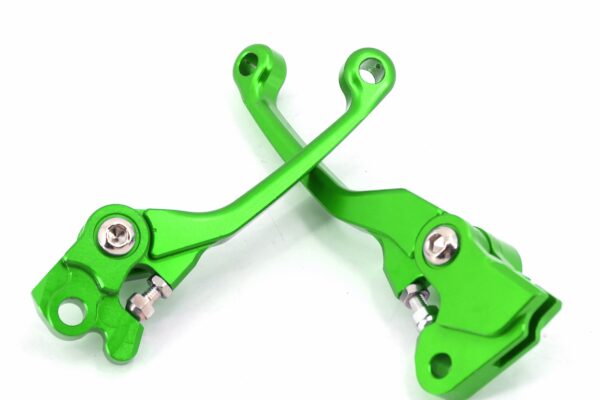 KKE Green Brake Clutch Levers Fit Kawasaki KX125/250 2006-2008 KX250F/450F 2006-2013 - Image 2
