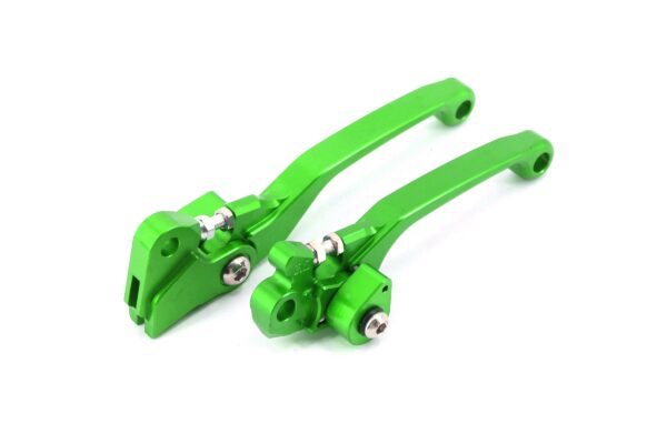 KKE Green Brake Clutch Levers Fit Kawasaki KX125/250 2006-2008 KX250F/450F 2006-2013 - Image 4