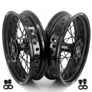KKE 3.5/4.25*17″ Supermoto Wheels For SUZUKI DRZ400 DRZ400E DRZ400S All Black