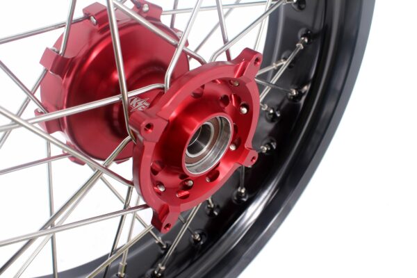 KKE 3.5 & 4.25 Cush Drive Supermoto Rims for HONDA CRF250R/450R 2002-2012 Red&Black - Image 9