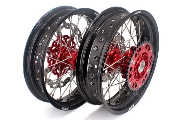 KKE 3.5 & 4.25 Cush Drive Supermoto Rims for HONDA CRF250R/450R 2002-2012 Red&Black With Disc&Sprocket - Image 3