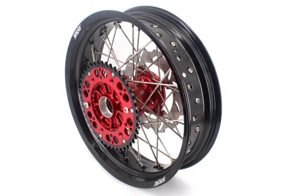 KKE 3.5/4.5*17" Cush Drive Supermoto Rims For HONDA XR650R 2000-2008 Red & Black - Image 2