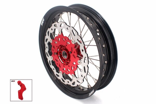 KKE 3.5/4.5*17" Cush Drive Supermoto Rims For HONDA XR650R 2000-2008 Red & Black - Image 5