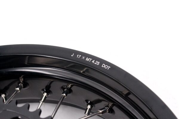 KKE 3.5 & 4.25*17in. Supermoto Wheels Rims for Honda XR650R 2000-2008 Disc Black - Image 12