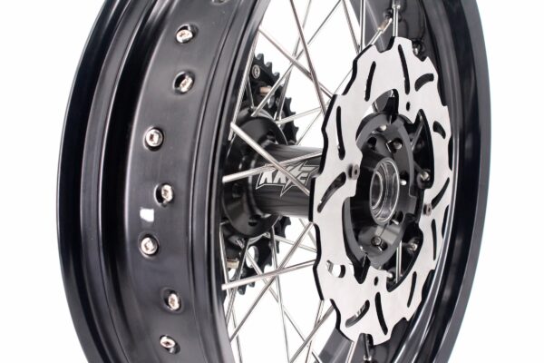 KKE 3.5 & 4.25*17in. Supermoto Wheels Rims for Honda XR650R 2000-2008 Disc Black - Image 8