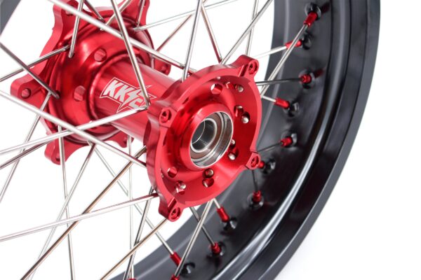 KKE 3.5 & 4.25 Supermoto Wheels Fit Husqvarna TE TC FE FC SMR 2000-2013 Red - Image 5