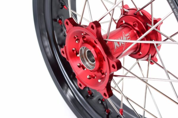 KKE 3.5 & 4.25 Supermoto Wheels Fit Husqvarna TE TC FE FC SMR 2000-2013 Red - Image 7