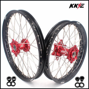 KKE 21/18 Spoked Enduro Wheels for GAS GAS Enduro Bikes 2004-2017 Red