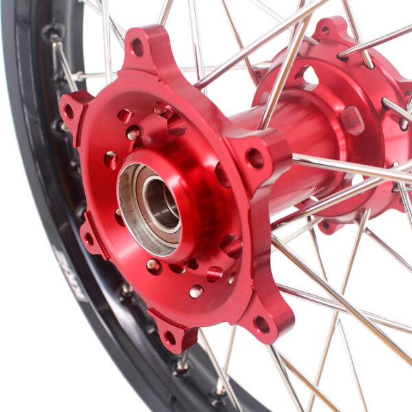 KKE 21/18 Spoked Enduro Wheels for GAS GAS Enduro Bikes 2004-2017 Red - Image 14