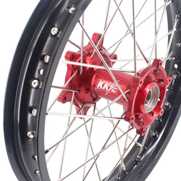 KKE 21/18 Spoked Enduro Wheels for GAS GAS Enduro Bikes 2004-2017 Red - Image 15