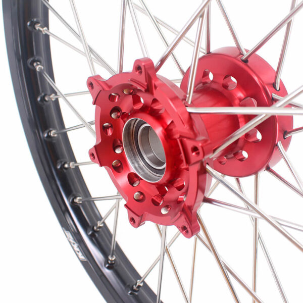 KKE 21 & 18 Enduro Rims for GAS GAS Enduro Bikes 2018-2020 Red CNC Hub - Image 8