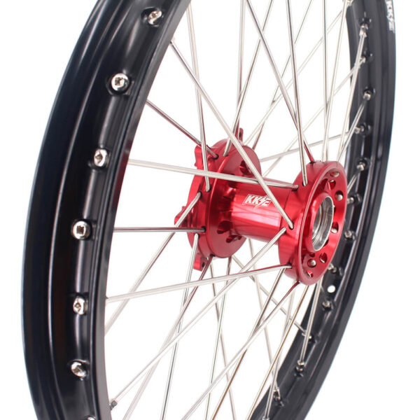 KKE 21/18 Spoked Enduro Wheels for GAS GAS Enduro Bikes 2004-2017 Red - Image 9