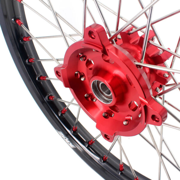KKE 21" 18" OEM Size Motorcycle Alloy Wheels Rims Compatible with HONDA XR650L 1993-2024 Red Nipples - Image 7